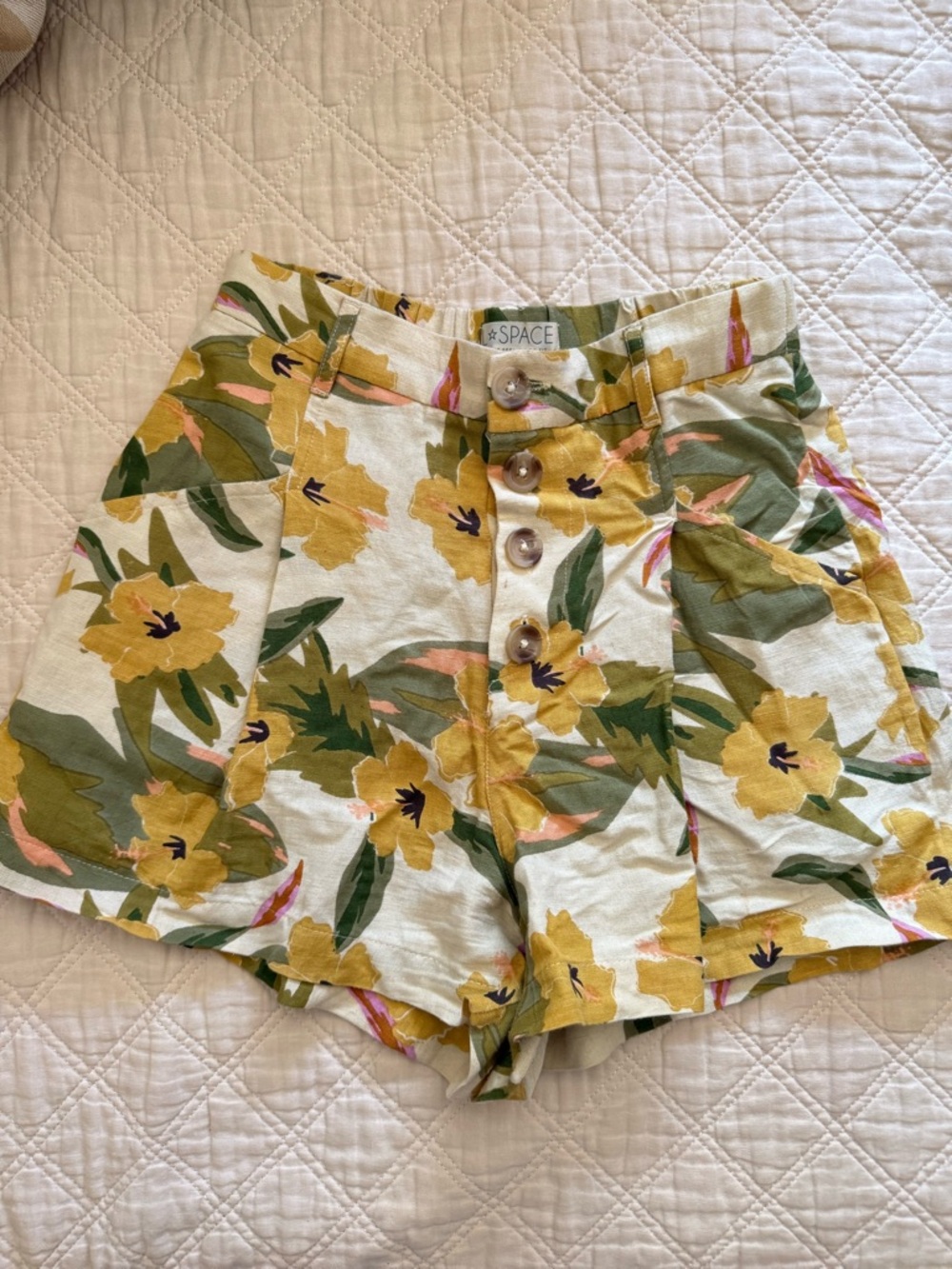 L*space linen floral shorts